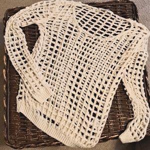 Hippie Loveb Crochet cream sweater